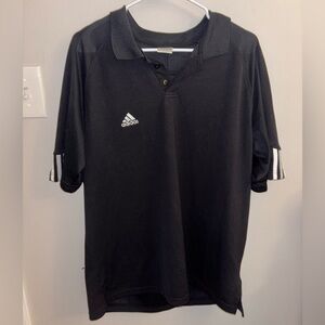 Adidas Men's Polo Shirt in Black with White Accents